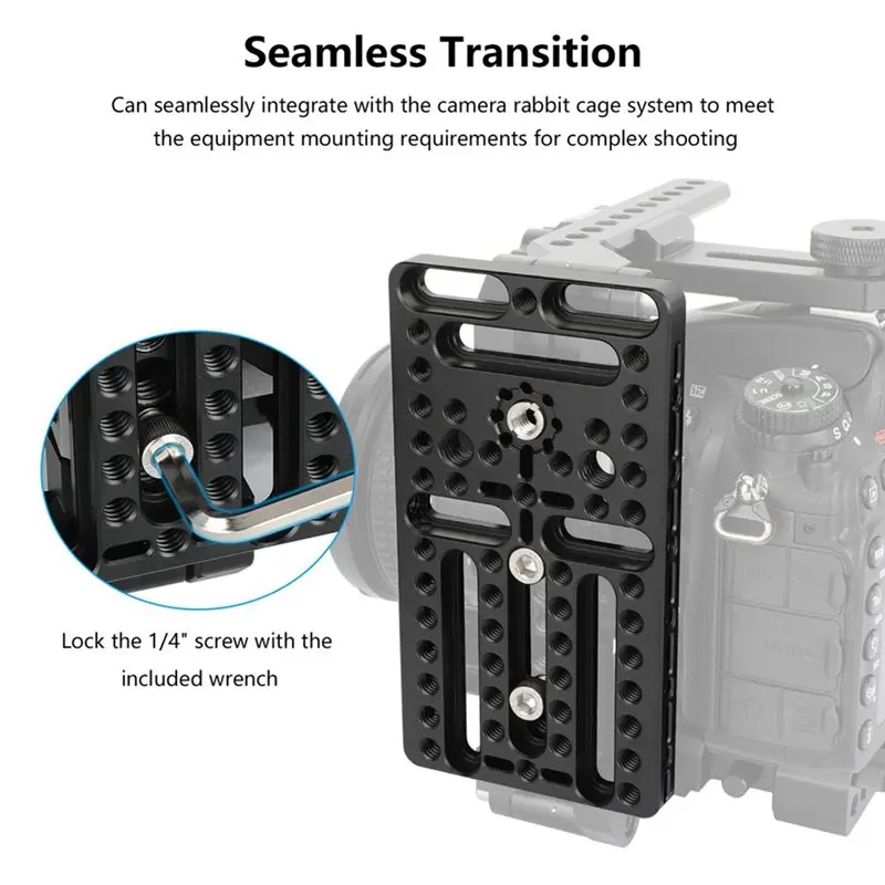-[A51I Digital]Multi-Purpose For DSLR Camera Cage Mounting Cheese Plate Extension Base Plate With Anti-Twist 1/4