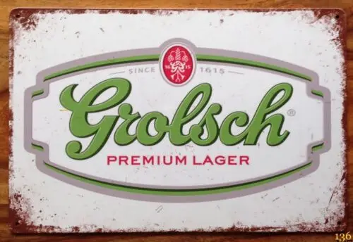 GROLSCH BEER VINTAGE METAL SIGN print poster retro man cave bar advert logo