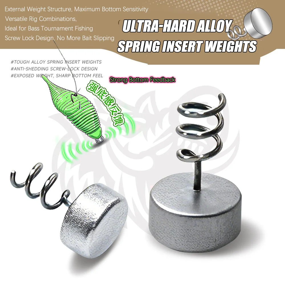 10 Pièces Nouveaux Plombs à Insertion 1g 1.5g 2g à Visser en Alliage Ultra-Résistant pour Pêche au Bass, Texas Rig et Carolina Rig