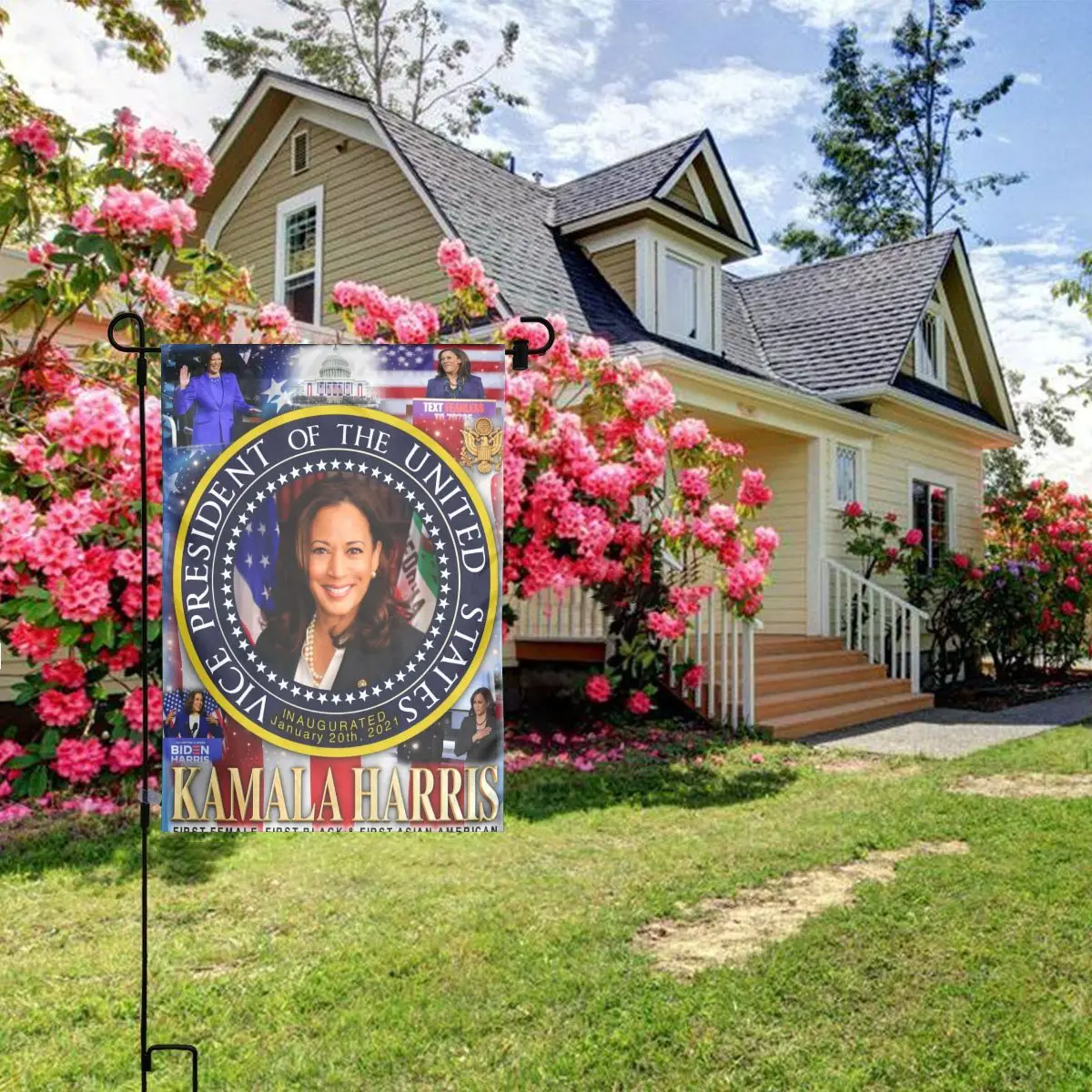 Custom Kamala Harris For President 2024 Garden Flag 12x18 Double Sided Flags for Yard Outdoor Decoration