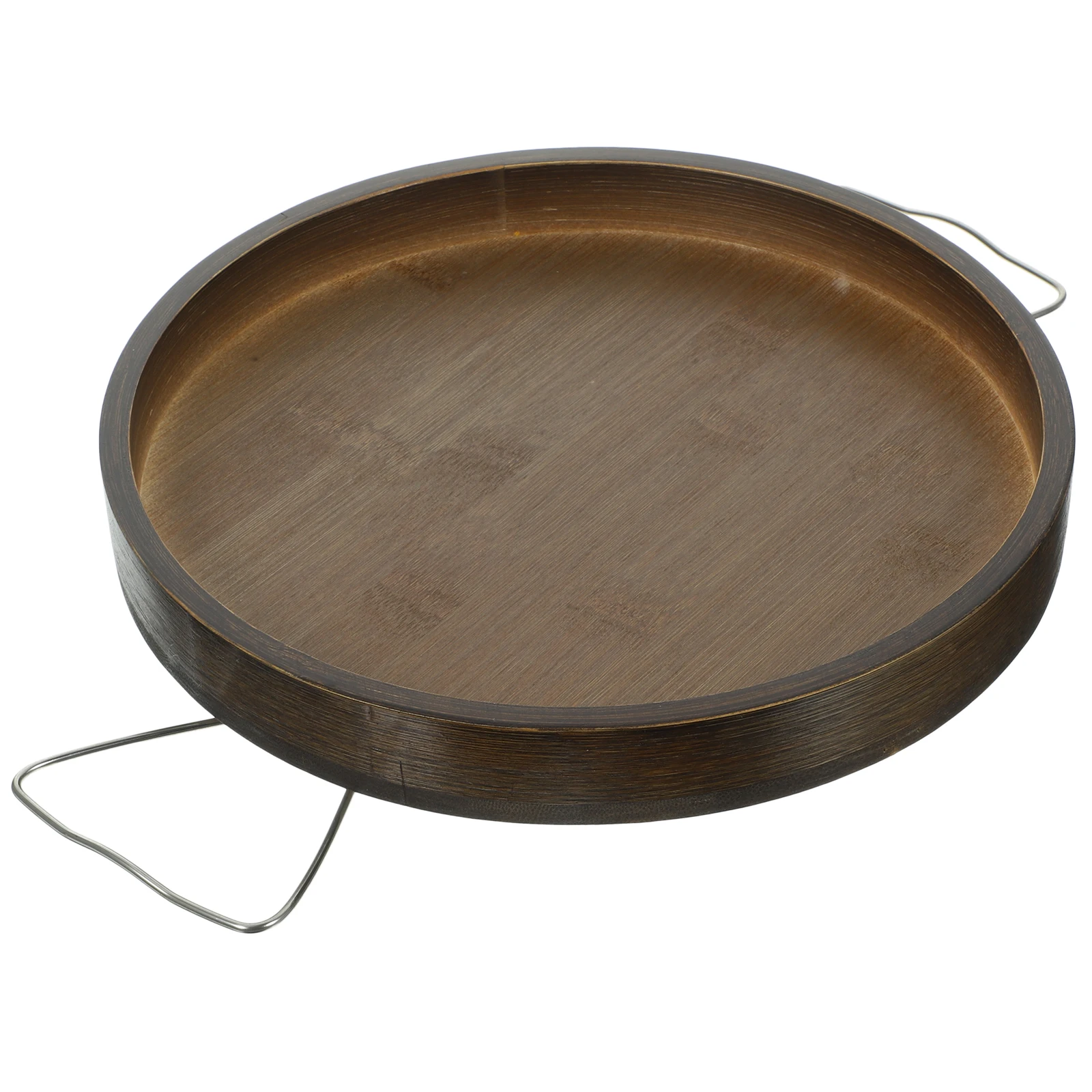 Bamboo Armrest Multi-Function Round Couch Side Table For Snacks Dessert Organizer Stable Non-Deformation Design Sofa Clip Table