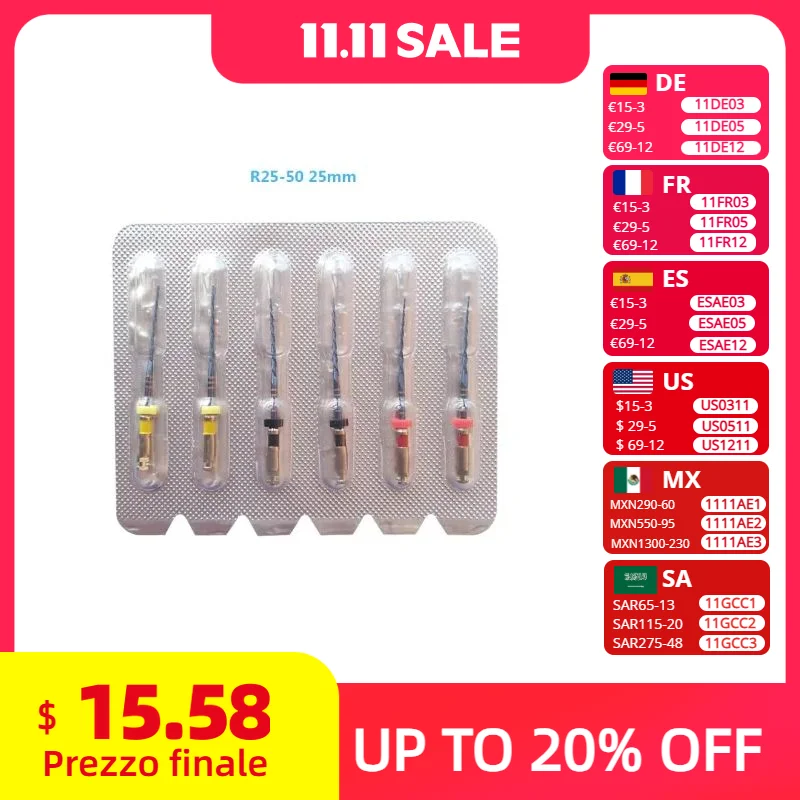 

R25 31mm Reciprocate Files Dental Blue Heat Activation File Reciprocating Motion NITI Files Dentist Endodontic Treatment Tools