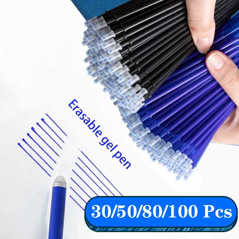 30/50/80/100 Pcs/zestaw Kawaii do wymazywania wkładów zmazywalny żel długopisu przybory do mycia uchwytów do pisania artykuły do szkoły