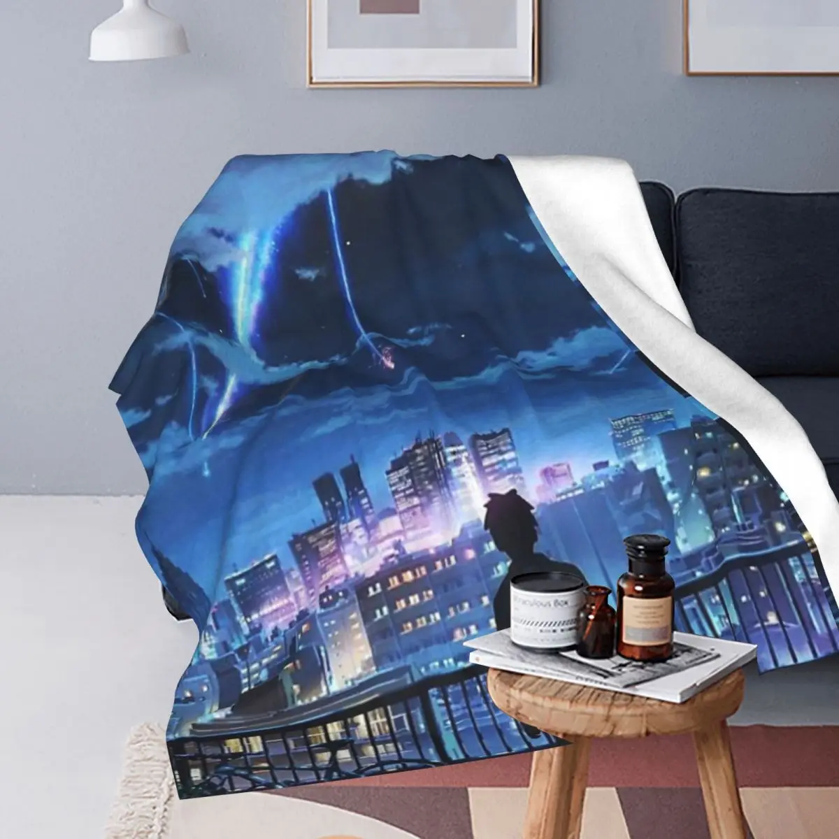 Anime Scenery - Your Name Blankets Fleece Sofa Breathable Throw Blankets for Couch Bedding Outdoor Throws Bedspread Quilt