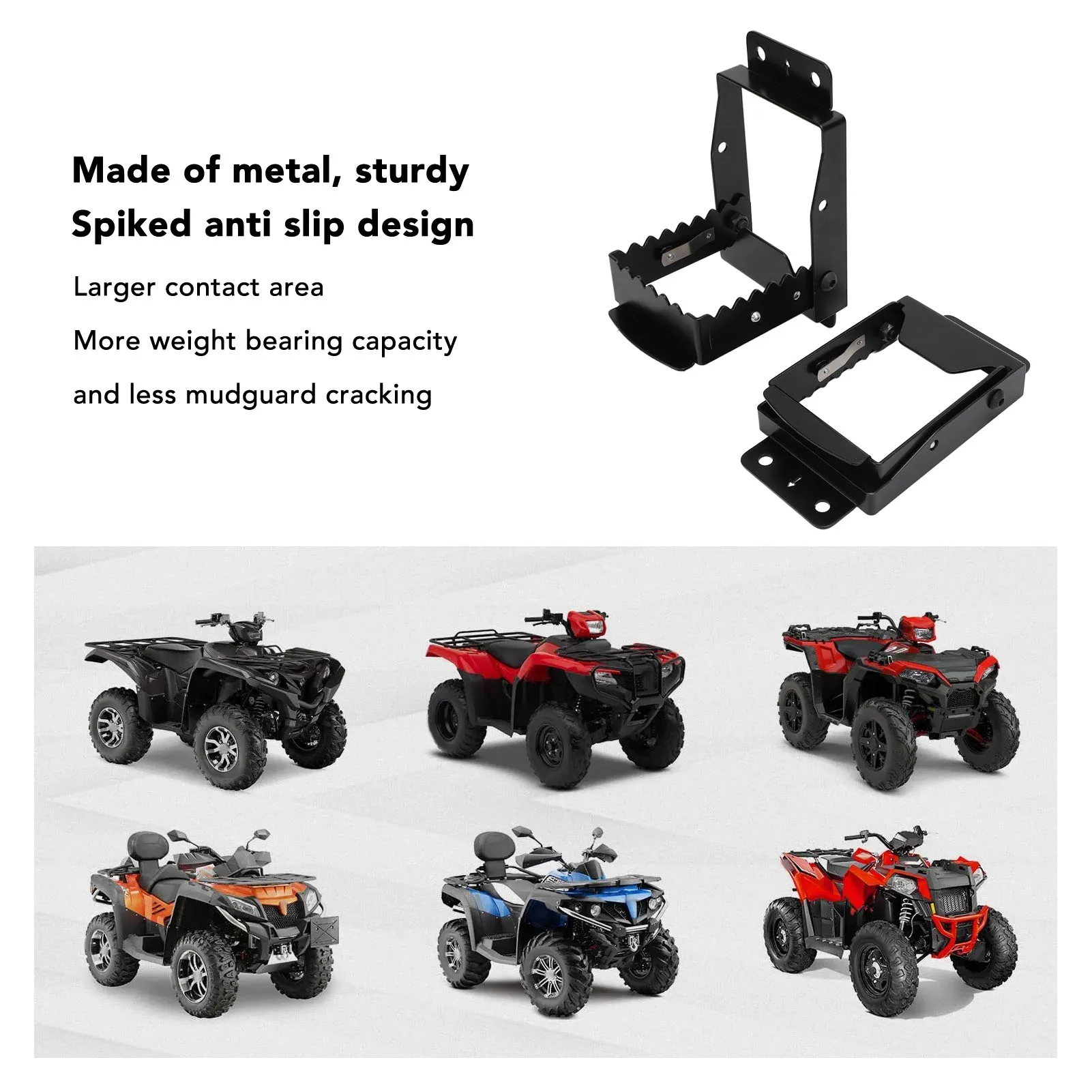 ATV Footrests Anti Slip Universal Foldable 4 Wheel Rear Passenger Foot Pegs Pedal Replacement for Polaris Sportsman Scrambler