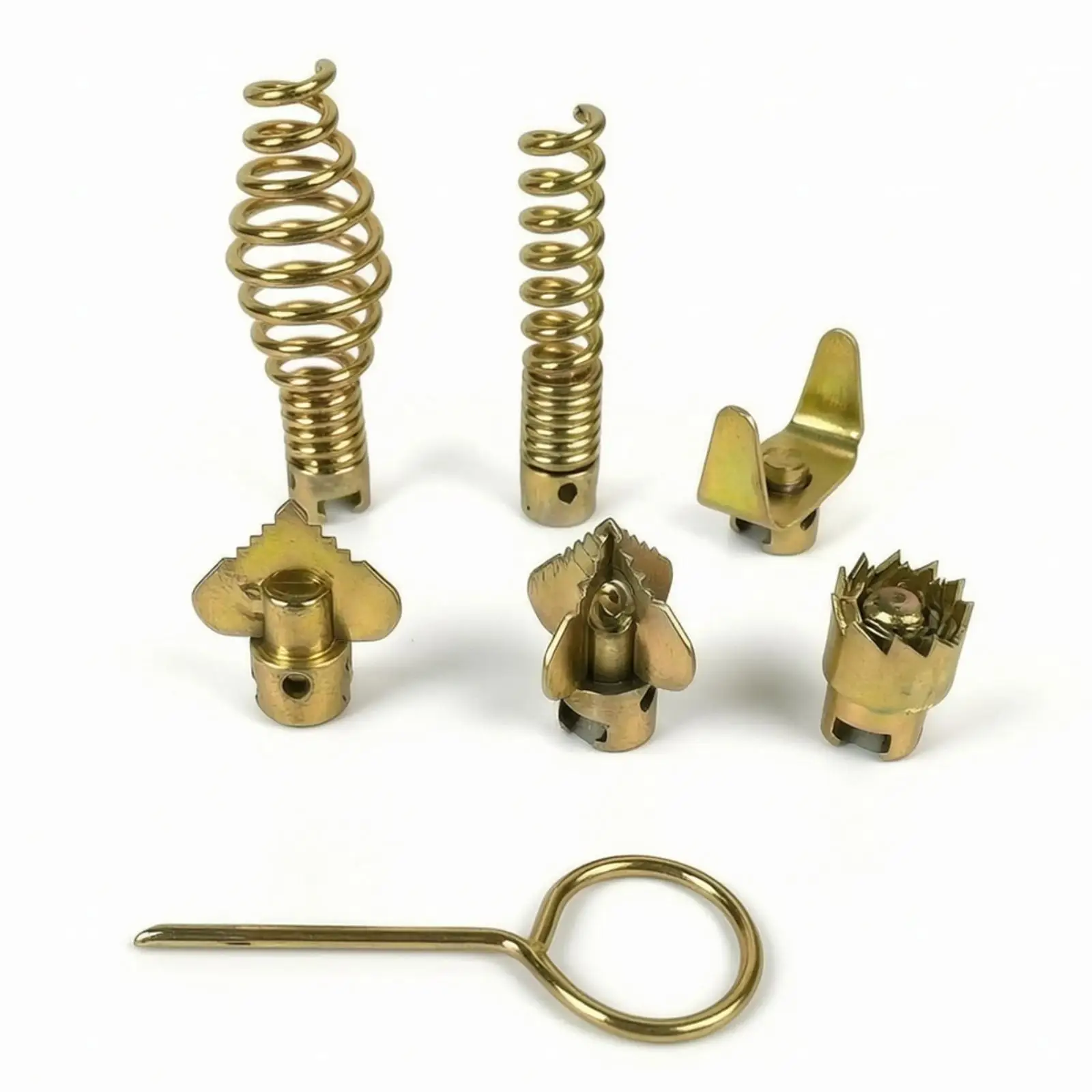 Drain Auger Attachment with Cutter Heads Interchangeable Pipe Unclogging Tool with Retrieval Loop Compact for Plumbers,