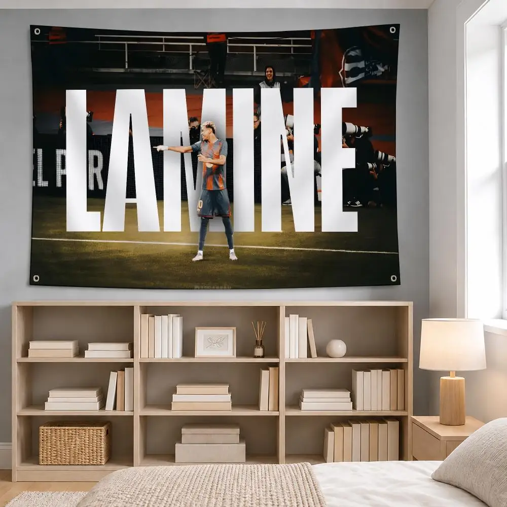 Athlete Lamine Yamal Flags wall flag fabric hanging flag room decor apartment living room photo corner
