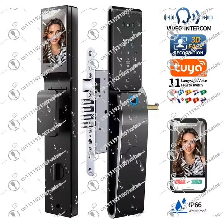 

Wireless waterproof intelligent appearance facial recognition digital lock 6085 wooden door biological fingerprint video call