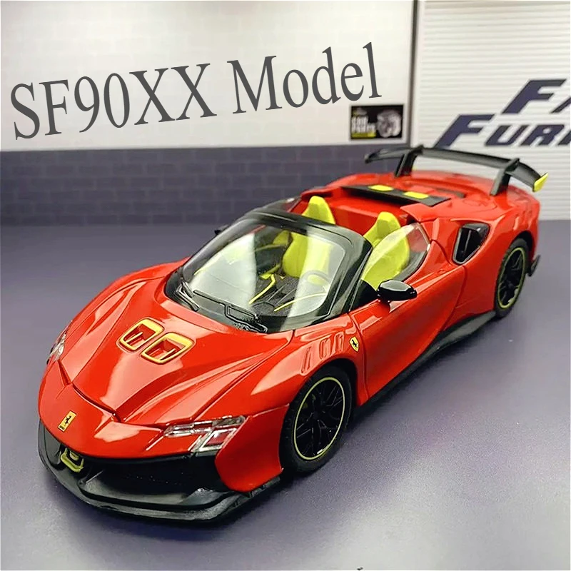 

Масштаб 1:24 SF90XX, ограниченная серия, бутиковая модель спортивного автомобиля, гоночная детская коллекция для мальчиков, игрушка, украшение для настольного автомобиля, подарок
