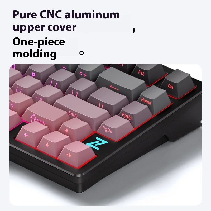 Mchose Z75S Customized Mechanical Keyboard Aluminium Alloy Three Mode Wireless 8000mah Gaming Keyboard 75% Rgb Hot-Swap Gasket