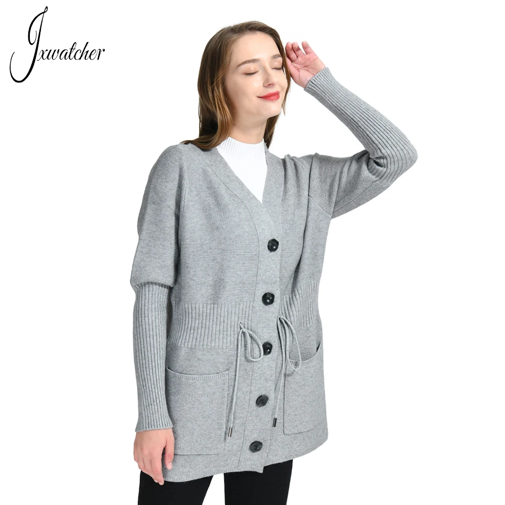 Jxwatcher-Cardigan en Cachemire à Manches sulfpour Femme, Pull à la Mode, Manteau de Printemps et d'Automne