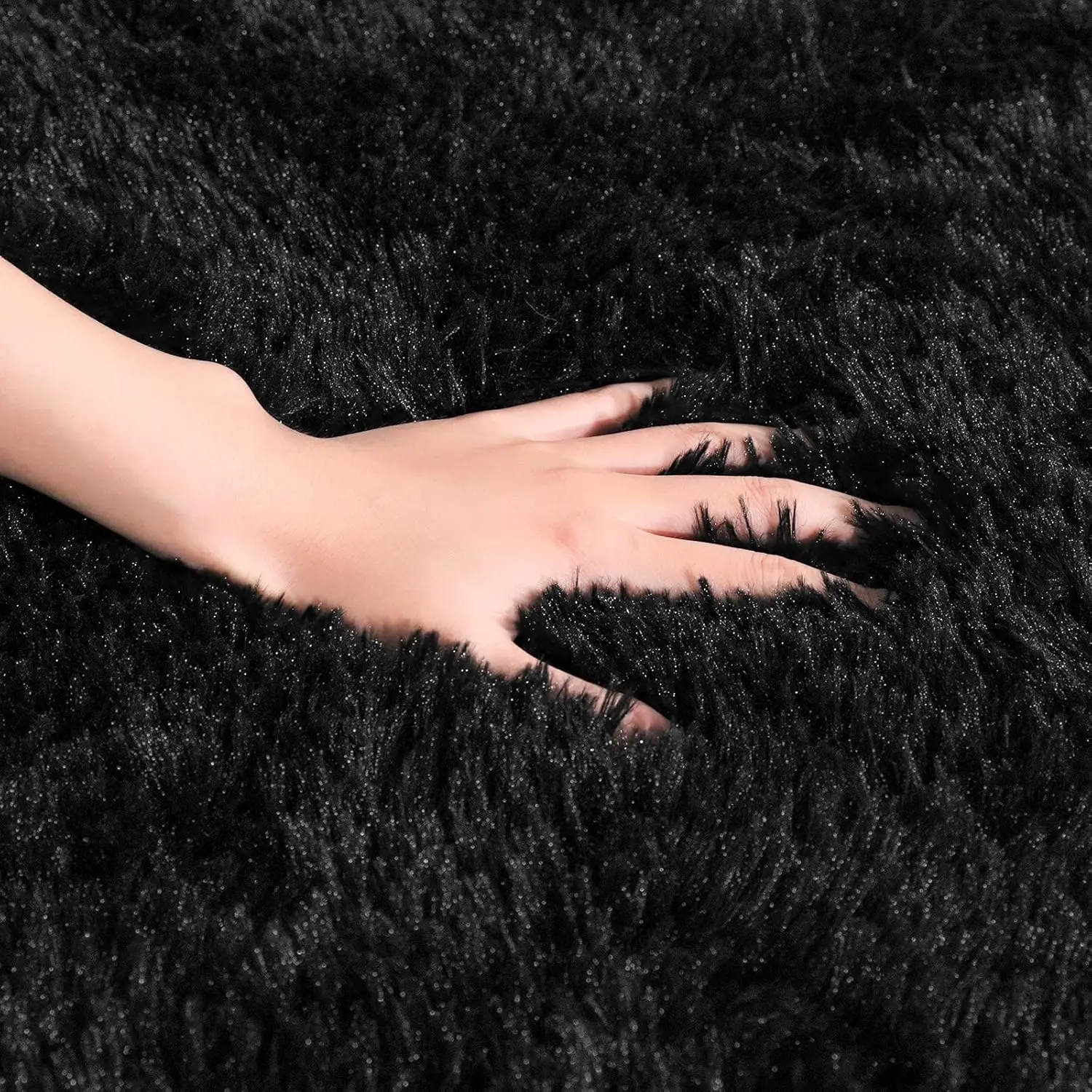 

Arogan 5X8 Feet Luxury Large Area Rugs For Living Room, Super Soft Fluffy Bedroom Rug, Black Shaggy Rug For Kids Girls Playroom