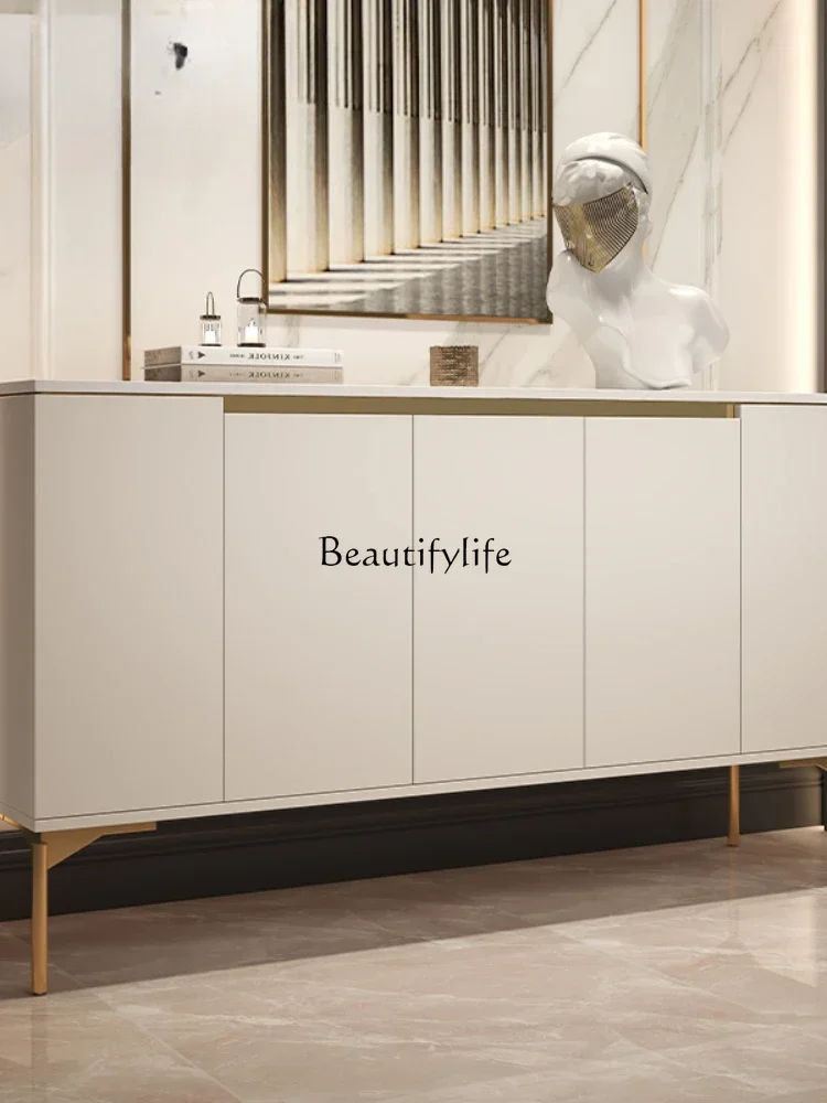 

*Light luxury rock slab entrance cabinet Modern Italian decorative dining side aisle side cabinet