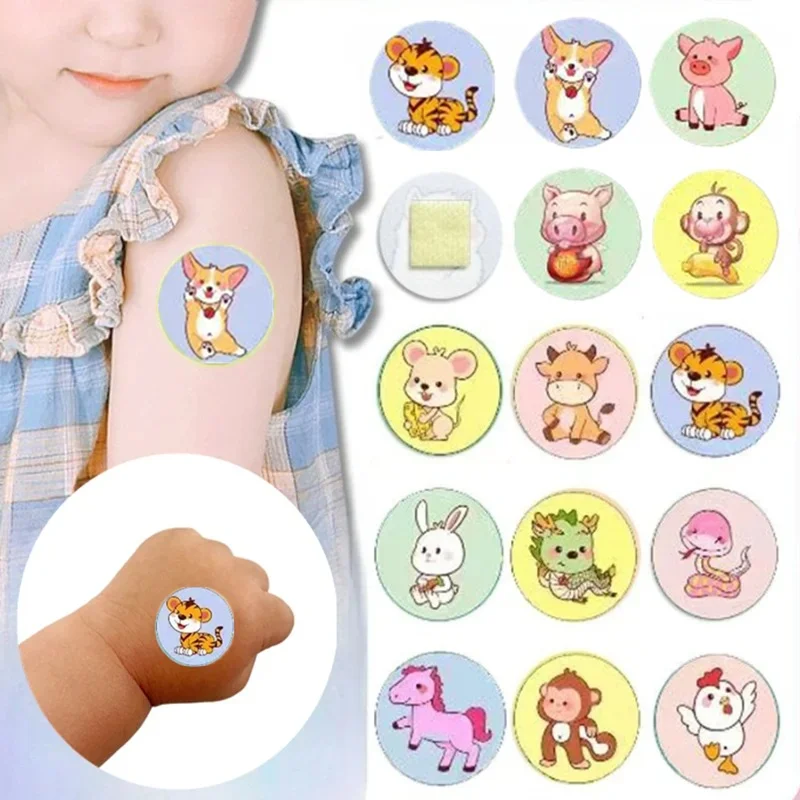 

120 шт./компл., круглые мультяшные пластыри, пластырь для повязки на рану для детей, кавайный пластырь, водостойкие клейкие бинты, Woundplast