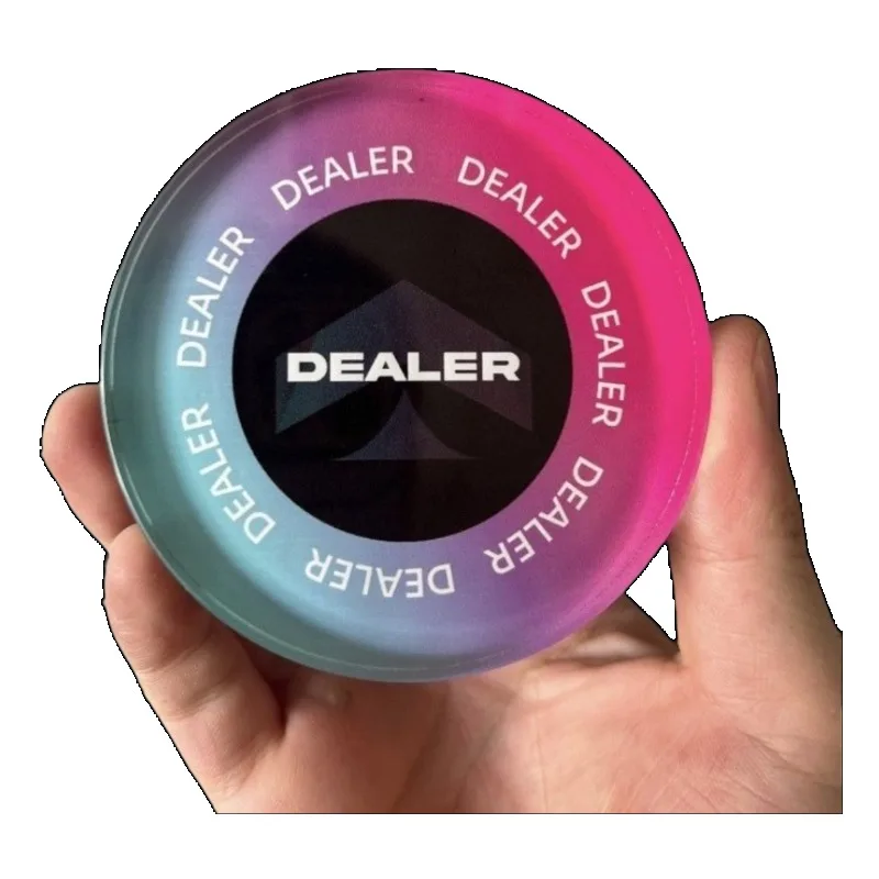 مجموعة كاملة من أزرار تاجر البوكر الزجاجية الممتازة: أزرار أعمى صغيرة وكبيرة مميزة لنمط كازينو تكساس هولدم