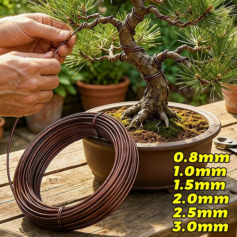 10/5m Aluminum Bonsai Wires For Bonsai Tree Shaping Branches Fixing Bendable Plants Support Training Wire Gardening Accessories