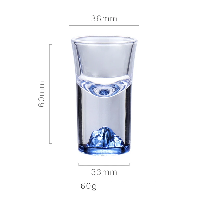 Crystal Liquor Vodka Shot Glass Blue Mountain Wine Glasses Whiskey Glass Spirits Japanese Sake Korean Soju Brandy Shot Cup