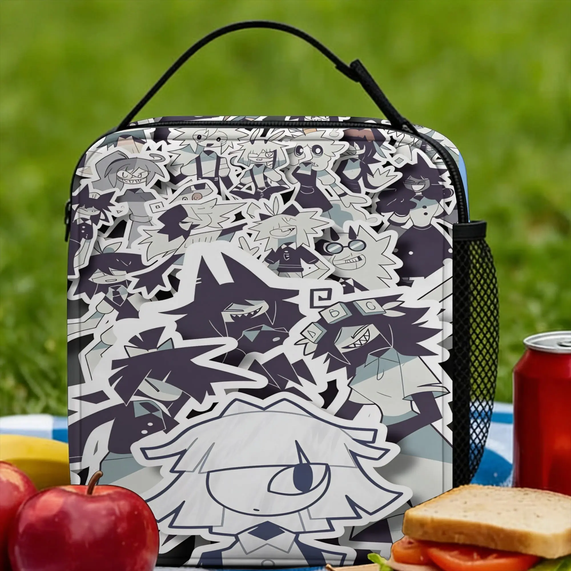 Fundamental Paper Education Lunch Bag For Women Print Lunch Box Retro Picnic Cooler Bag Convenient Waterproof Thermal Lunch Bags