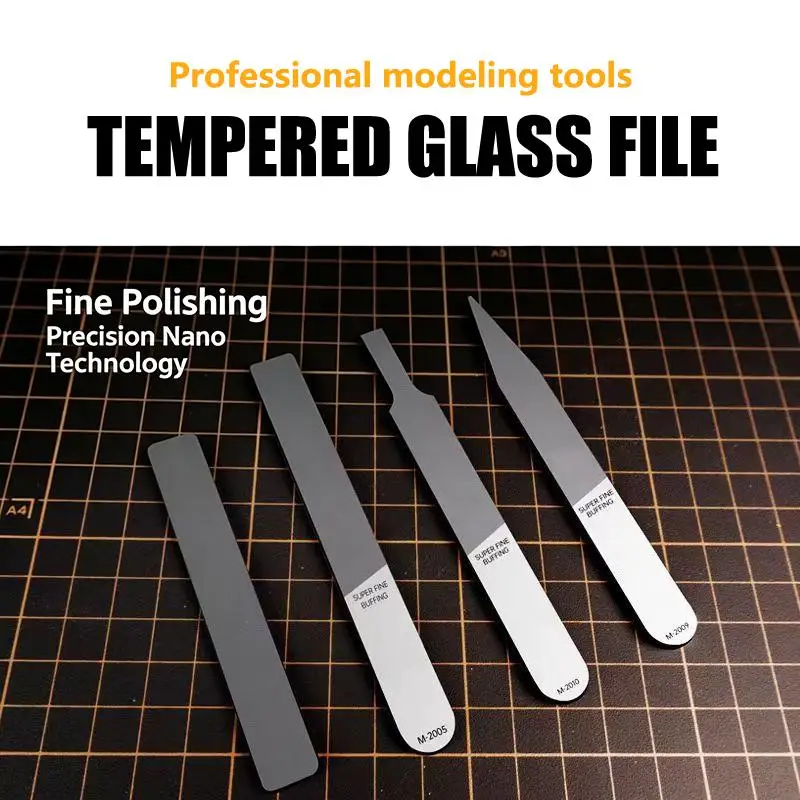 1Pcs Washable / Durable Polishing Tool Ultra Fine Glass File For Models Nub Removal Mirror Finish Residue Polishing