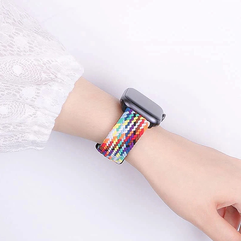 Braided Solo Loop For Apple watch band 49mm 45mm 41mm 44mm 40mm 38mm 42mm Nylon Adjustable Elastic for iWatch Ultra 9 8 7 6 5 SE