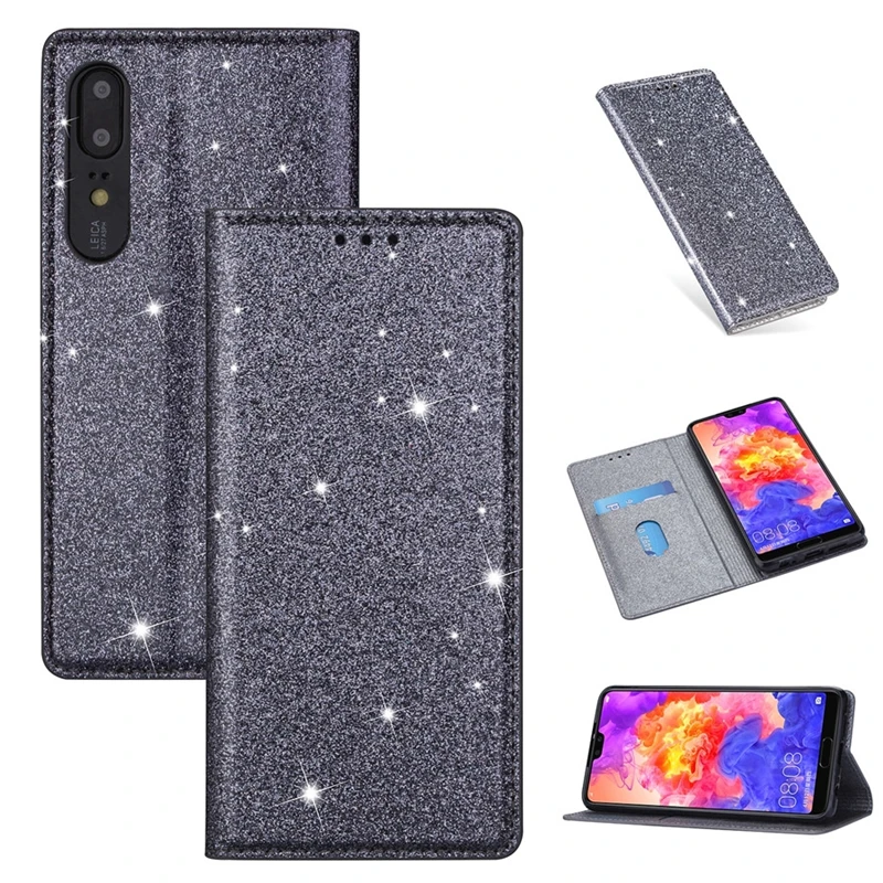 

Glitter Wallet Flip Leather Case For Huawei P40 P40 Lite P30 P30 Pro P20 Pro P Smart 2019 Mate 20 Pro 10 Lite Y7 2019 Y6 2019