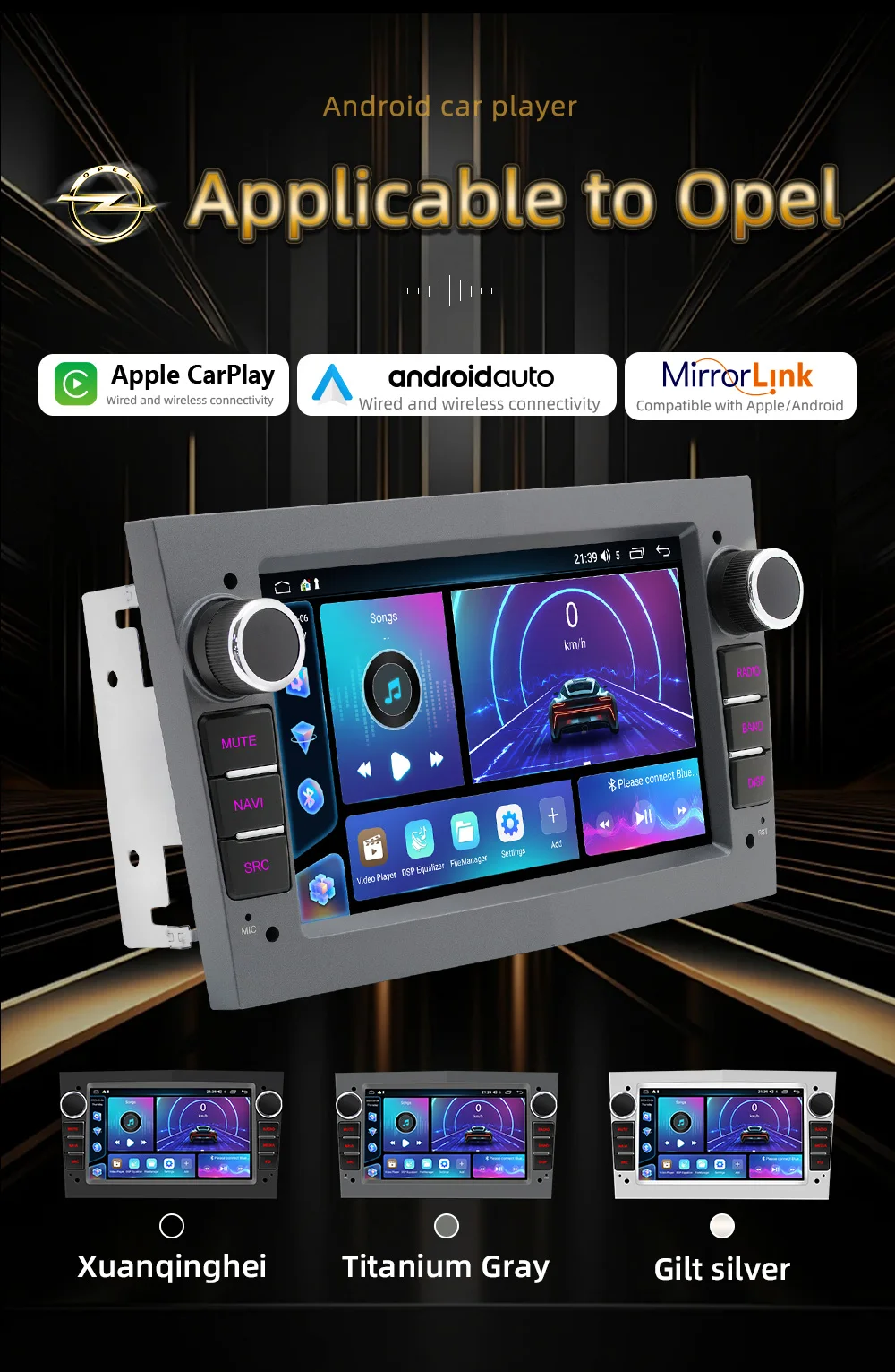 BQCC 7'' Car Player for Opel Astra H J Vectra Vauxhall Antara Zafira Corsa C D Vivaro Meriva Veda C-Max Carplay WiFi Car Radio