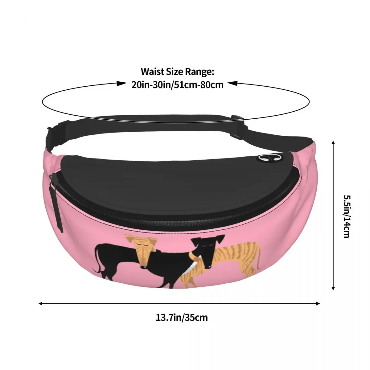 Custom Greyhound Dog Fanny Pack Men Women Fashion Head Rest Brindle Hound Crossbody Waist Bag for Running Phone Money Pouch