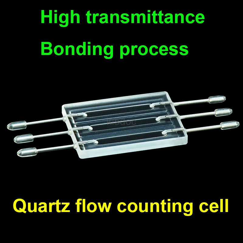 Cuvette de spectrophotomètre UV Vis en quartz JGS1 à 3 canaux, cellule de comptage de flux en quartz, trajet optique de 0,2 mm