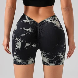 Leopard Print Yoga Shorts Women Sexy Booty Scrunch Leggings Gym Jogging High Waist Tights Fitness Female Exercise Sports Shorts