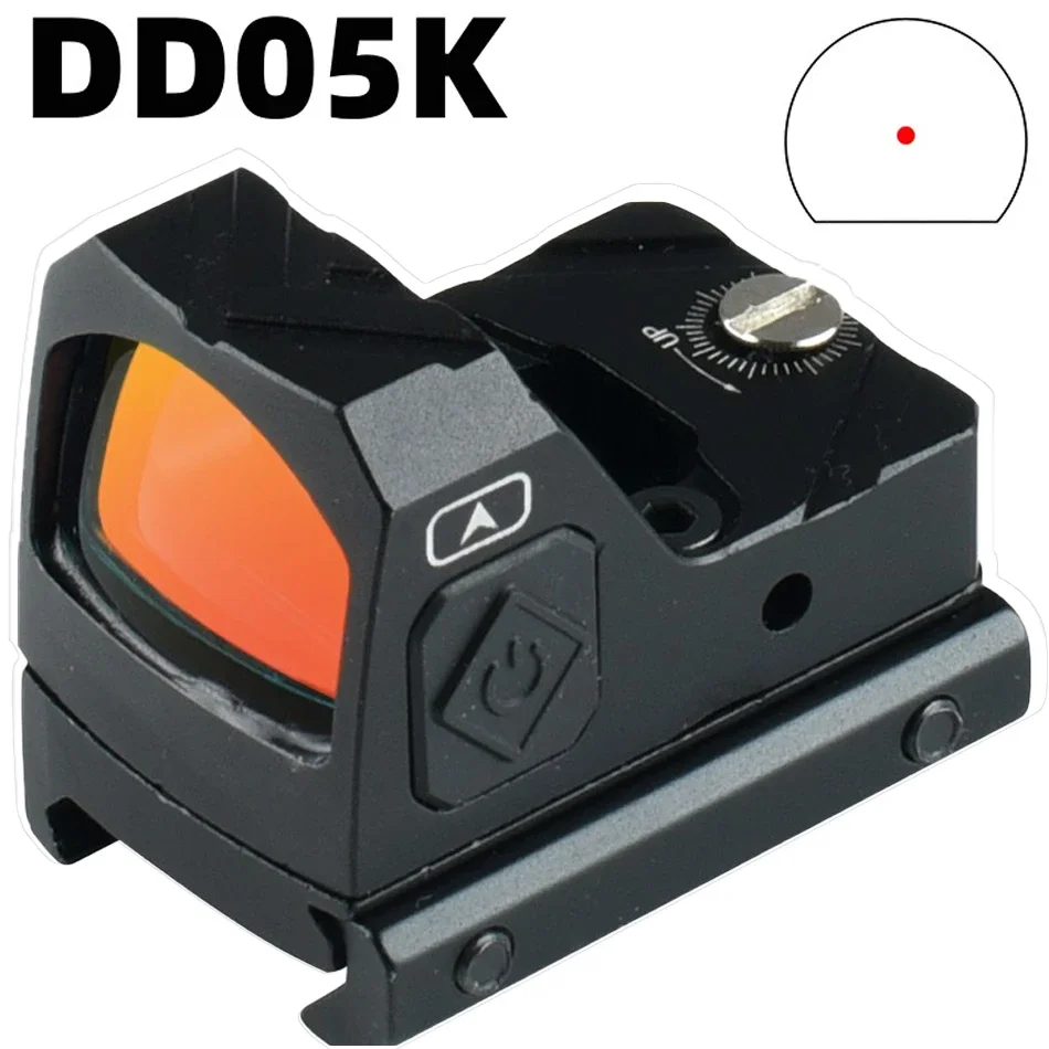 DD05K Red Dot Sight 2MOA Tactical Optical Compact Riflescope Hunting Reflex Multipurpose Extension Base Fit 20-22mm Weaver Rail