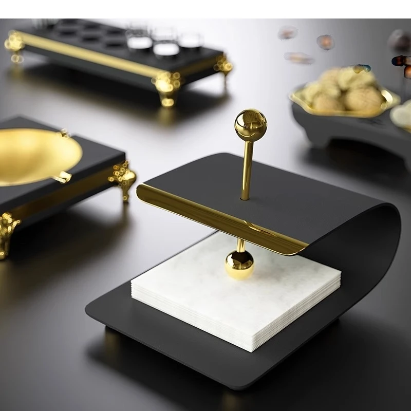 

Stainless Steel Vertical Tissue Holder Desktop Solid Color Square Napkin Household Storage Container