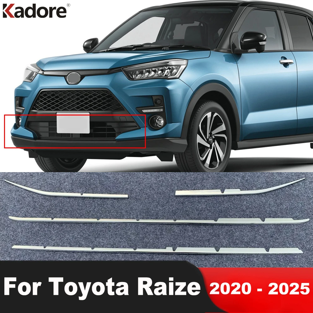 

For Toyota Raize 2020-2023 2024 2025 Chrome Car Front Lower Grille Grills Cover Trim Cover Molding Garnish Strip Accessories