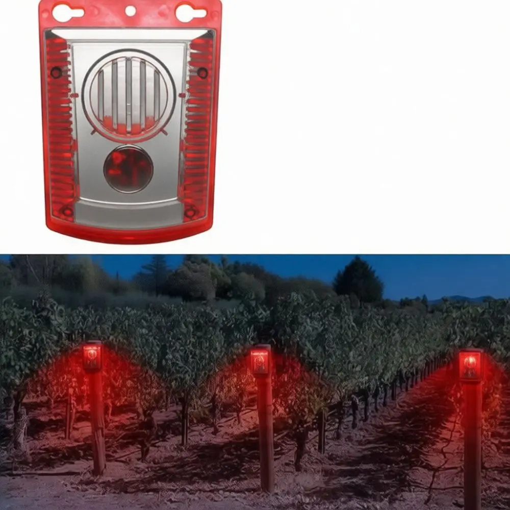 Advanced Solar Animal Repeller Outdoor Orchard Farm Security System Motion Sensor Siren With Strobe Light Warning Device