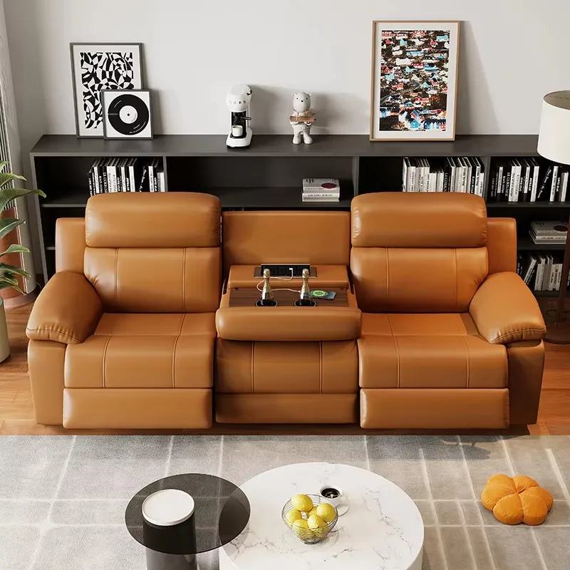 2026 First Class Top Layer Genuine  Clearance Wall-mounted Electric Recliner Multifunctional 3 Seaters Smart Sofa