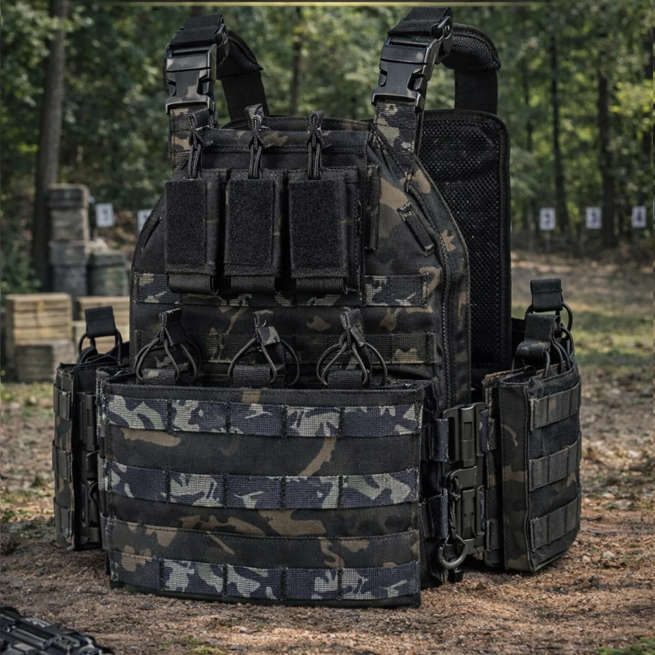 

Тактический жилет с быстрым сбросом, лазерной резкой и камуфляжем Multicam, легкий