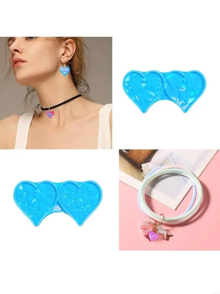 

Earring Pendant Mould Holographical Silicone Mold Heart Shaped Earrings Mould for DIY Enthusiasts Crafts Mould
