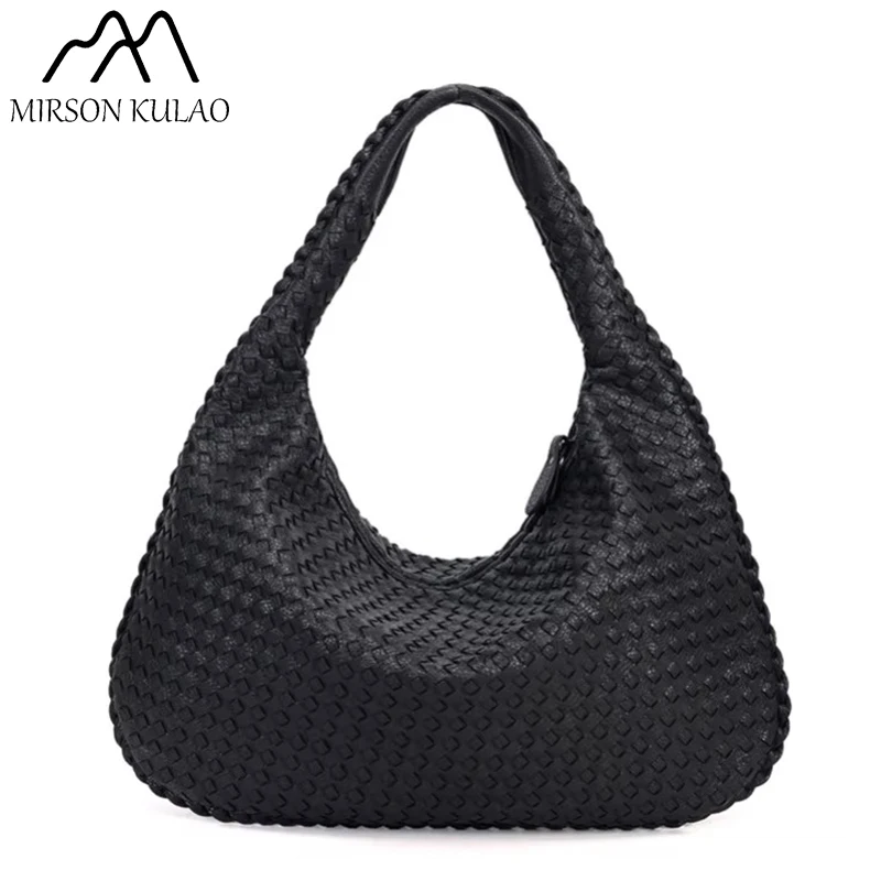 New French Style Handmade Woven Tote Bag for Women, Single Shoulder Underarm Bag