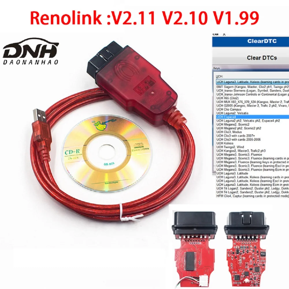 

Программатор ЭБУ Renolink V2.11 для Renault Dacia (2026 г.) – кодирование ключей OBD2, инструмент для сброса UCH/ECM Airbag, замена V1.99 V2.10