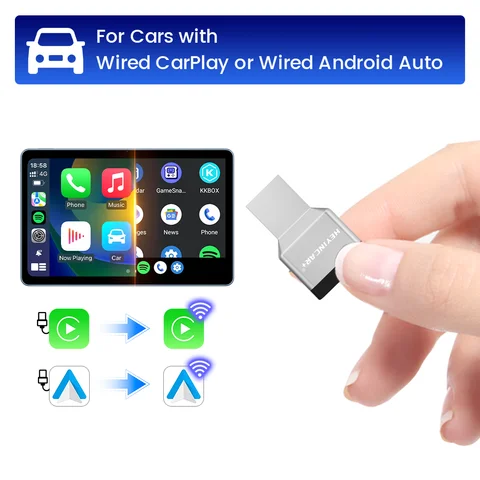 Беспроводной Адаптер HEYINCAR Mini Air 2-в-1 Для CarPlay И Android Auto, 5.8 ГГц, Plug And Play, Совместим С Автомобилями