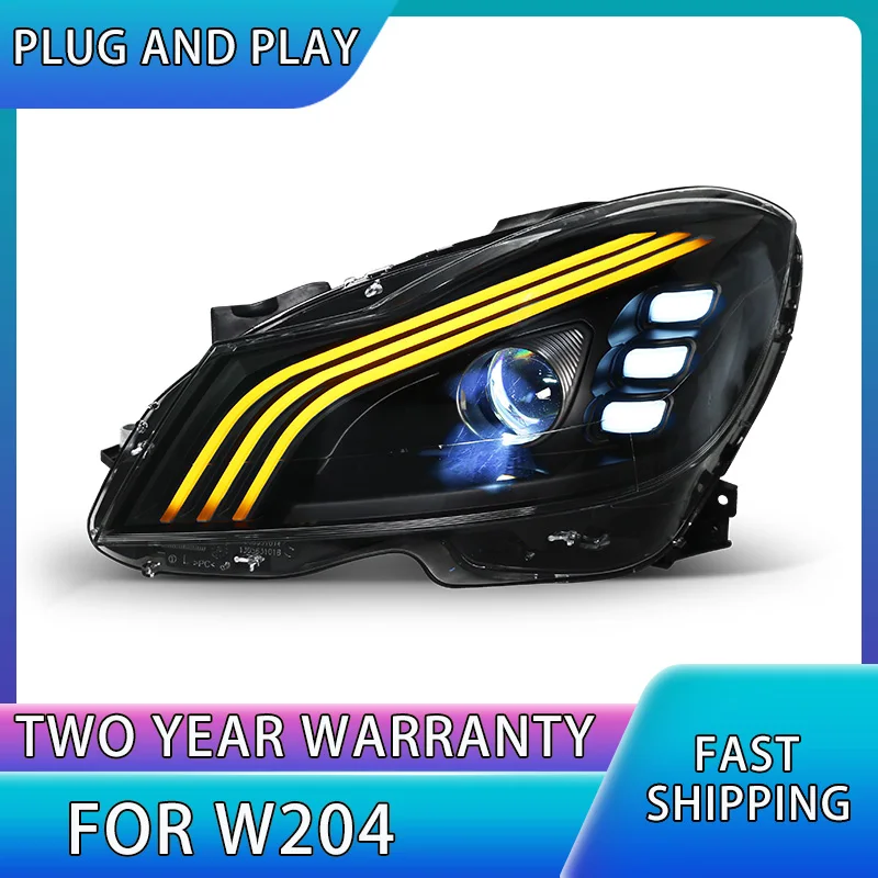 

Car Headlight For Benz C Class W204 2011-2014 C180 C200 C260 Maybach Style DRL Signal Lamp Bi-Xenon Lens Hid H7 Front Lights