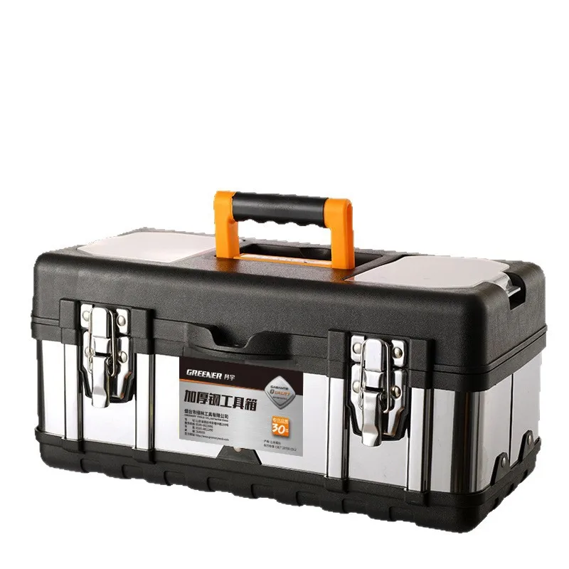 Tool Box Tool Chest Heavy Duty Stainless Steel Toolbox Large Capacity Portable Hard Case for Electricians and Workshop Tools