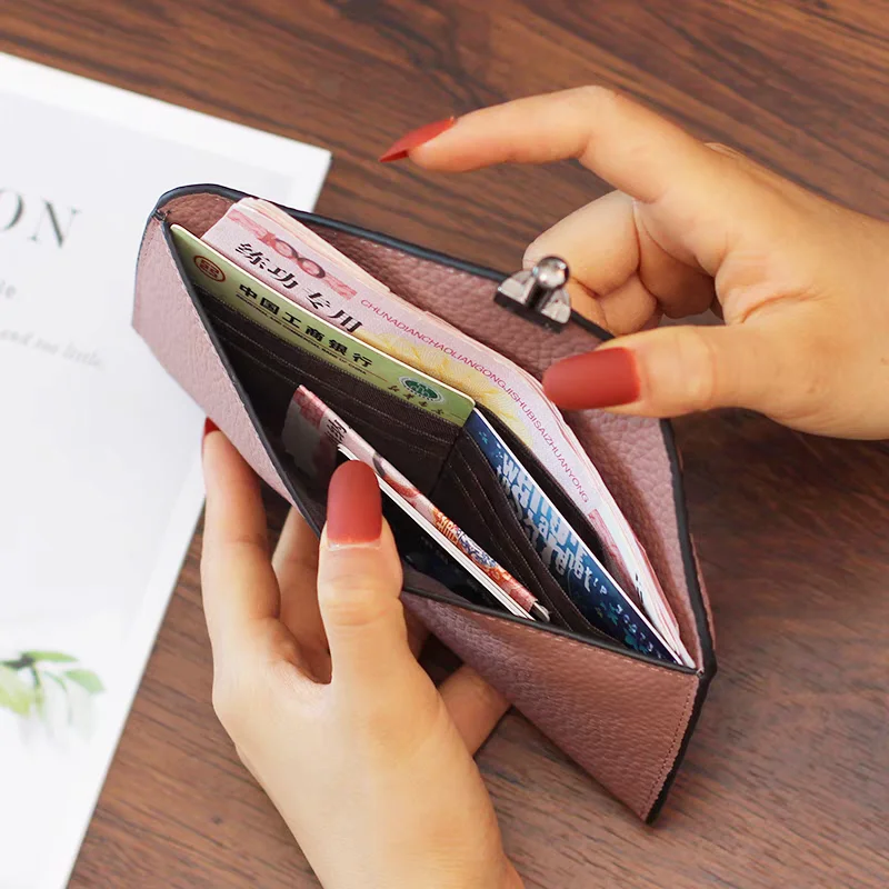 Luxury Design Card Holder For Woman Custom Initial Genuine Leather Card Wallet Fashion Vintage Slim Envelope Coin Purse Card Bag