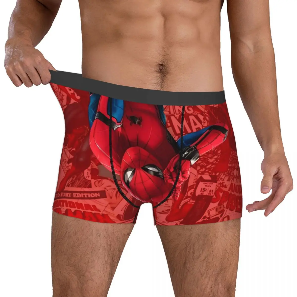 Spider-Man Comic Handsome Cool Boxers Novelty Gift Man Underwear Cartoon Anime Quilt Underpants Cozy Boxer Briefs Accessories