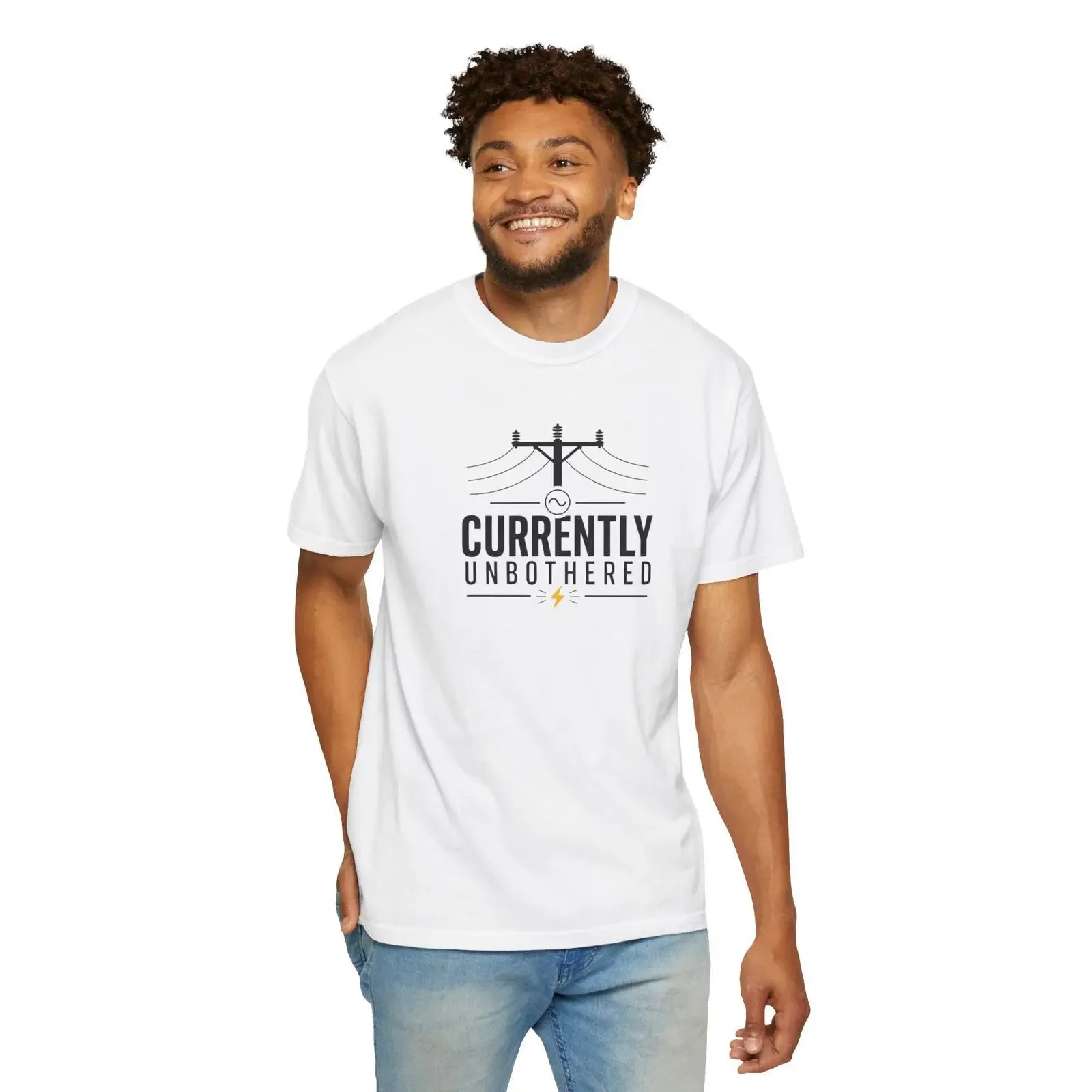 Currently Unbothered Electrician T Shirt vintage Washed Top For Everyday Wear graphic streetwear Casual Stylish Soft