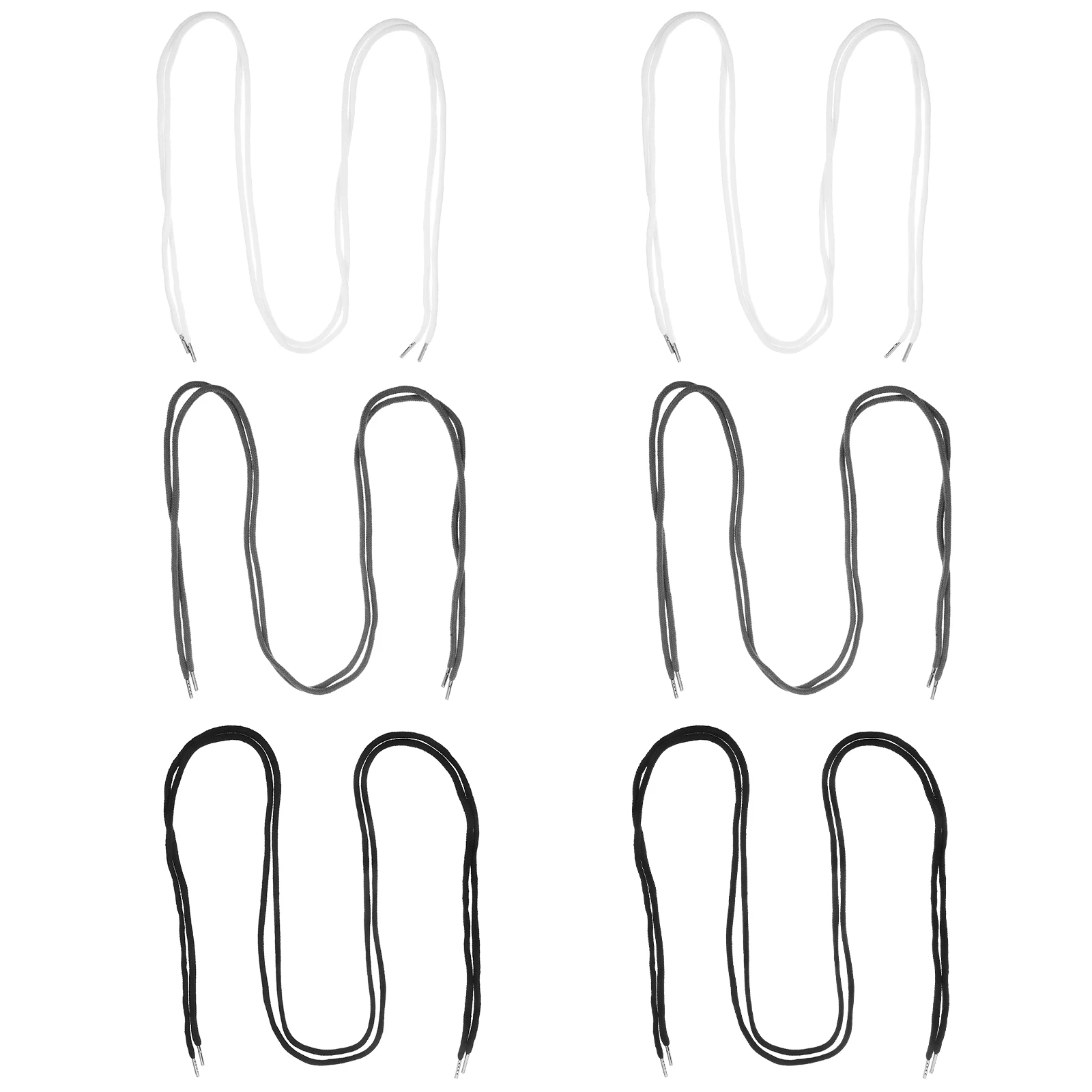 

12Pcs Practical Drawstring Cord Metal Head Hoodie String Replacement Pants Waist Tightener Multi-Color Fashion Touching