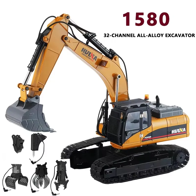 

Радиоуправляемый экскаватор Huina 1580, инерционная модель-трактор из сплава и пластика, масштаб 1:14, игрушка для детей и мальчиков