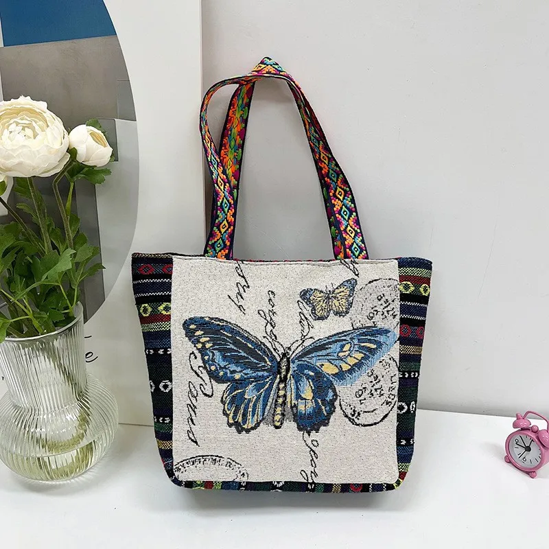 Neue ethnische Art Umhängetasche Büro Handtasche Student Leinwand Stickerei Elefant lässig Reise Lagerung Einkaufstasche für Frauen – Detail 13