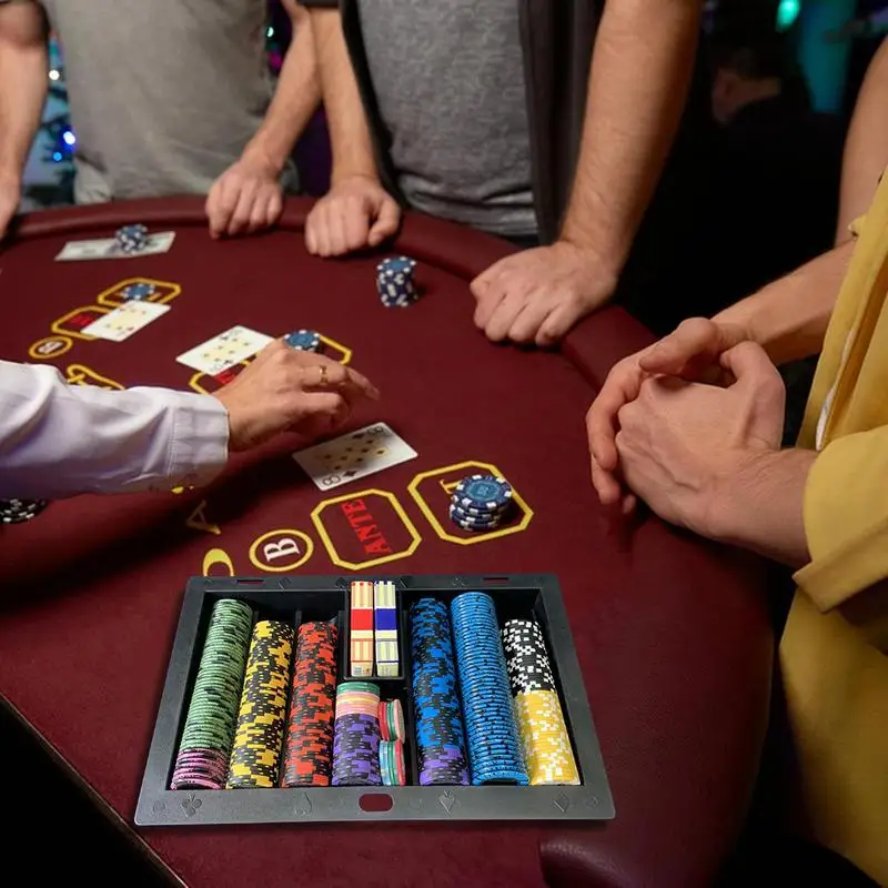 

Poker Chip Tray Casino PP Chip Tray Poker Chip Holder Rack Casino Poker Table Dealer Chips Tray Dealer Table Chip Storage Rack