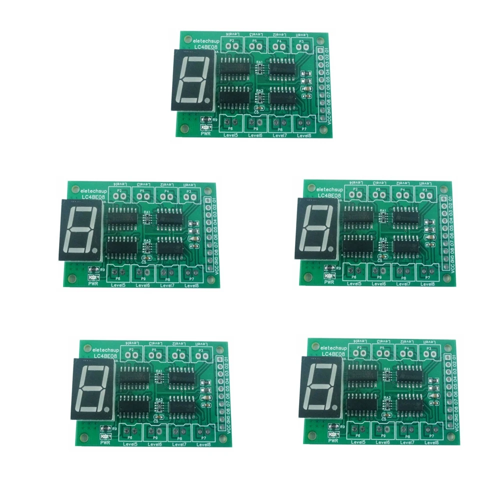 5PCS DC 5V 8 Channel Water Liquid Level Indicator Board Controller Sensor Switch Module for Fish tank Water tower