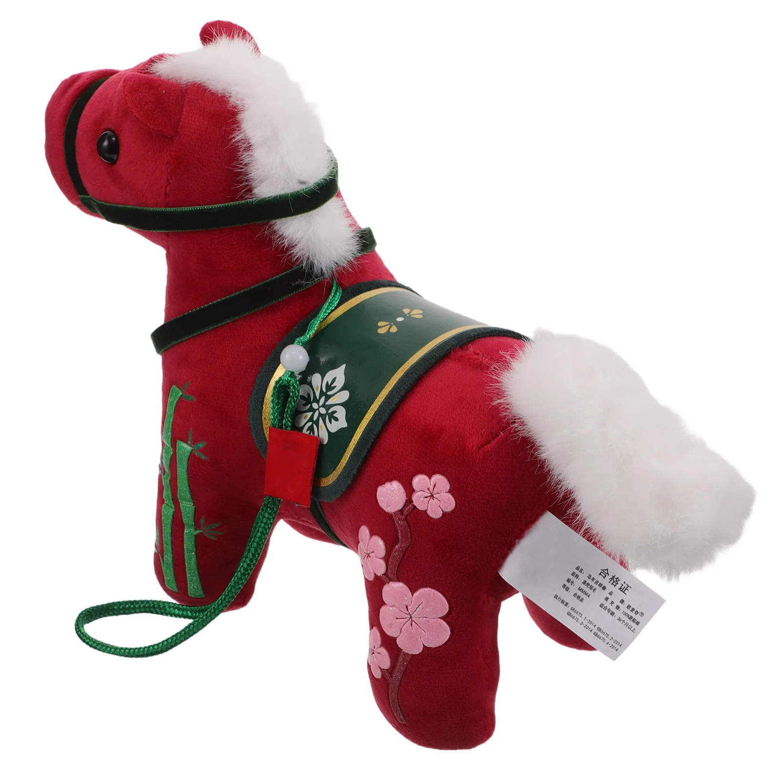 

2026 Chinese Zodiac Horse Mascot Soft Cuddly Animal Stuffed Decor for New Year Home Party Gift Symbol of Courage Positivity